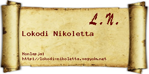 Lokodi Nikoletta névjegykártya