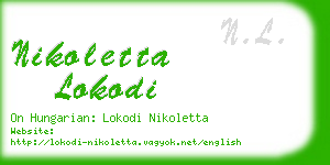nikoletta lokodi business card